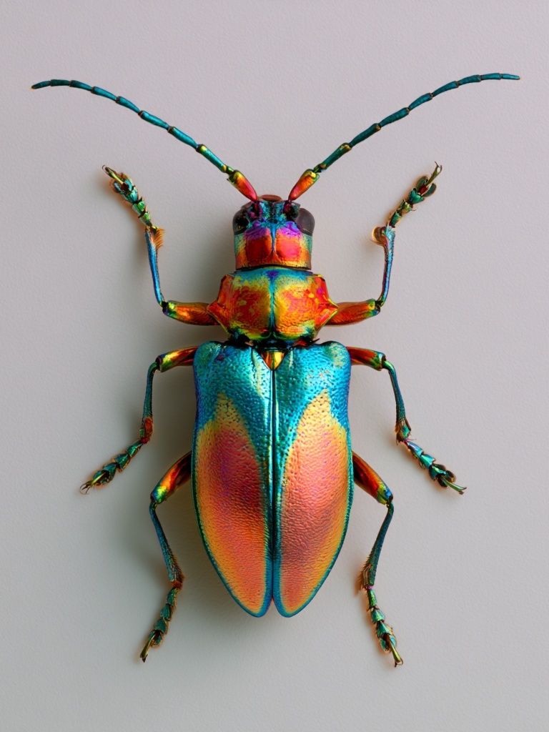 Rainbow Beetle Illustration Poster. poster detail