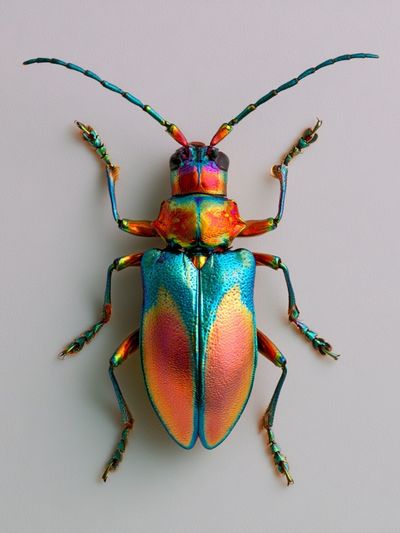 Rainbow Beetle Illustration Poster.