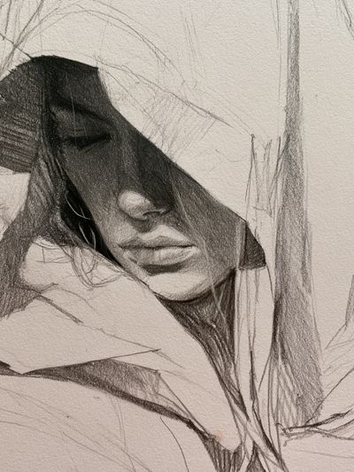 Hooded Portrait Sketch Poster.