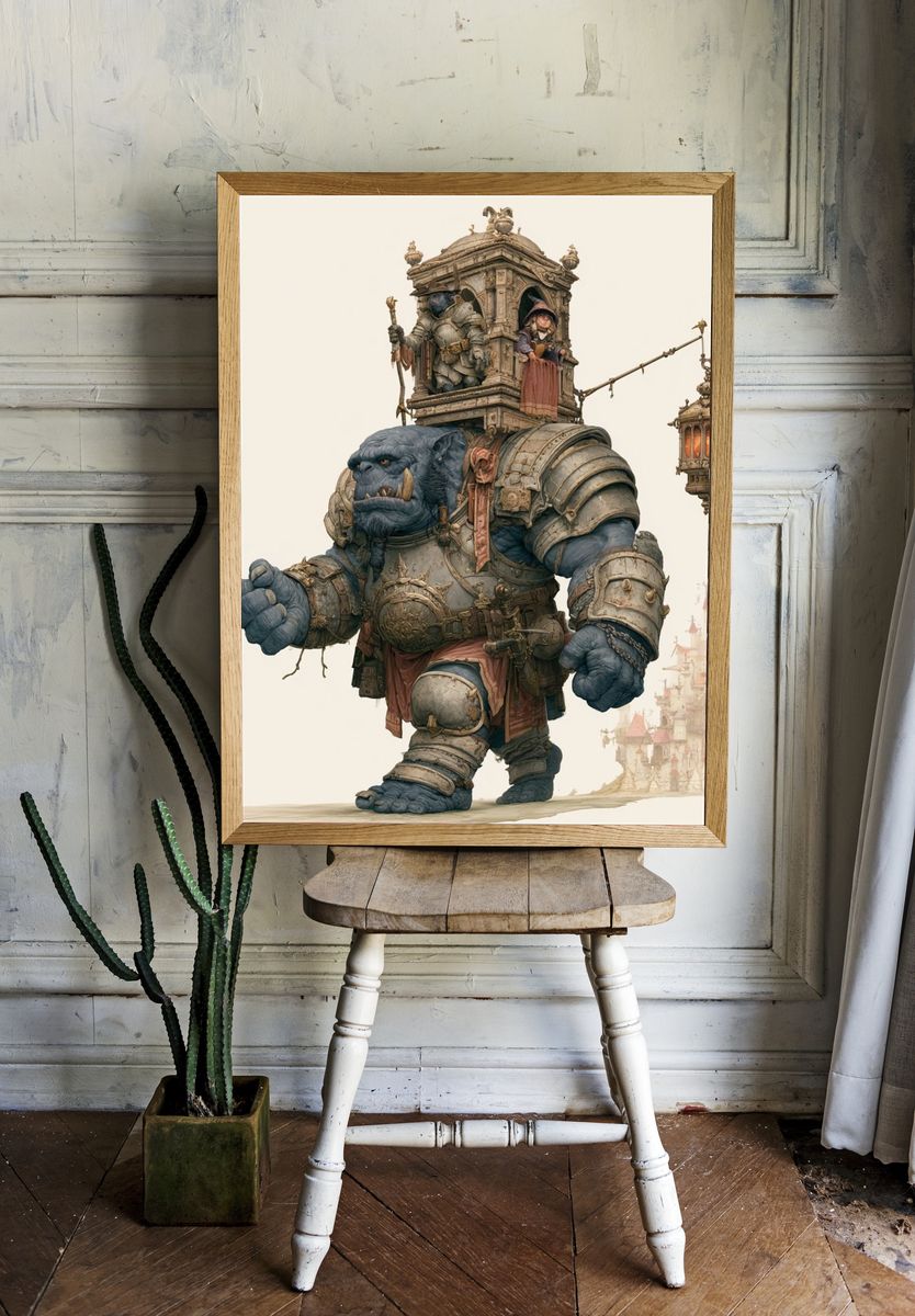Fantasy Ogre Guardian Print. — room view 1