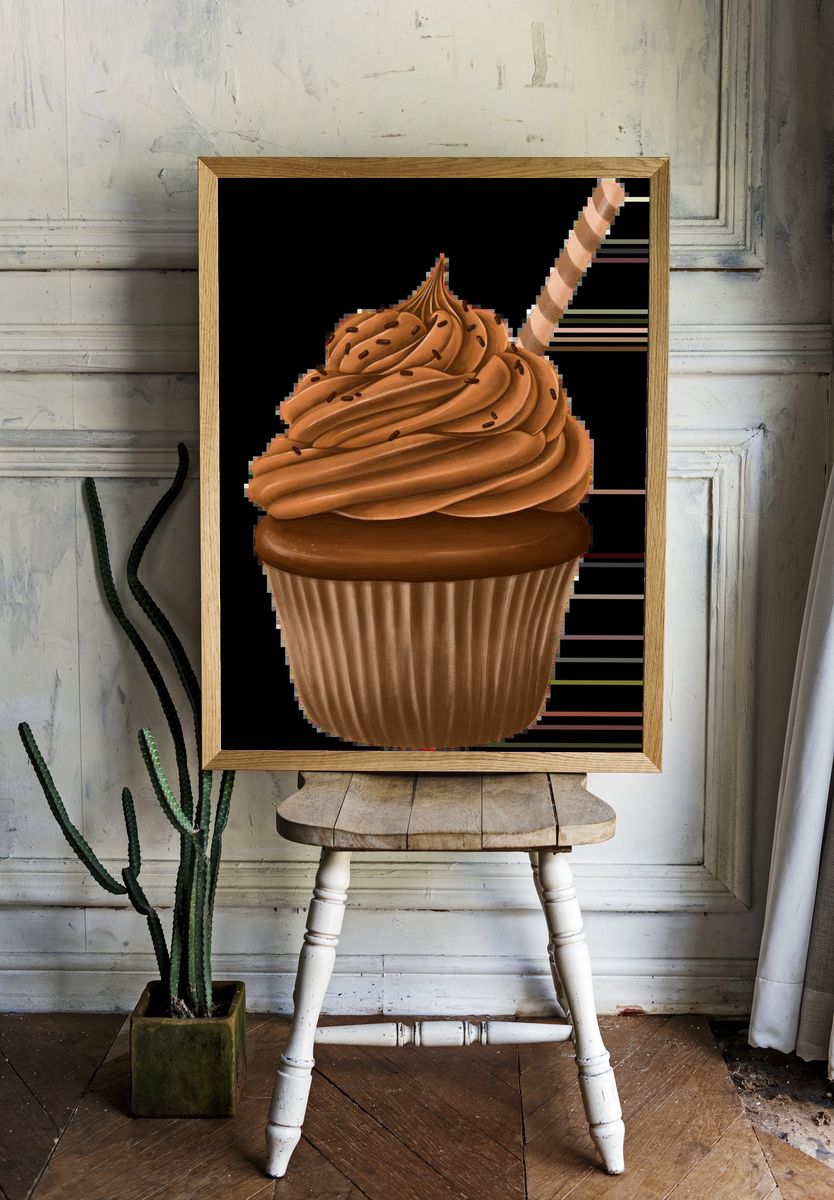 Blue Moka Pot Illustration Poster. room preview