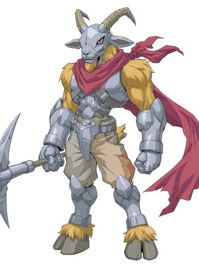 Armored Goat Warrior Illustration Print. poster print