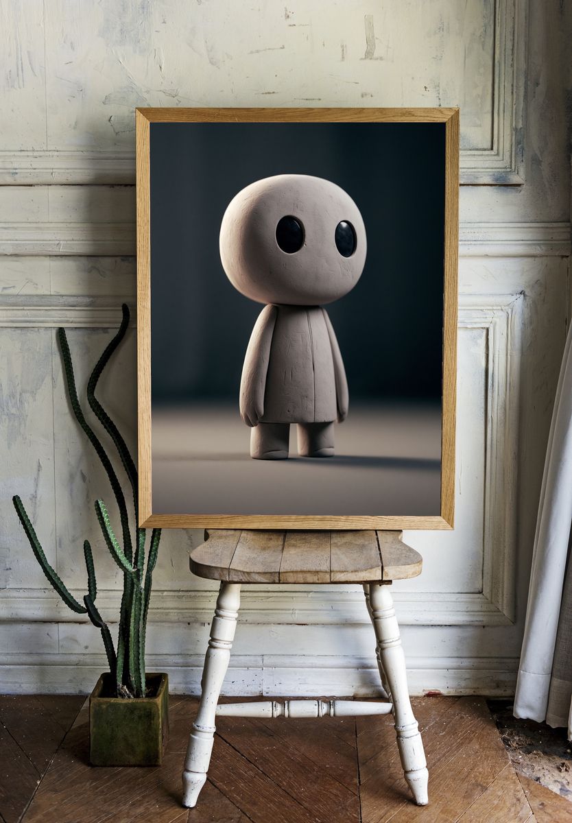 Minimal Clay Figure Poster. room preview