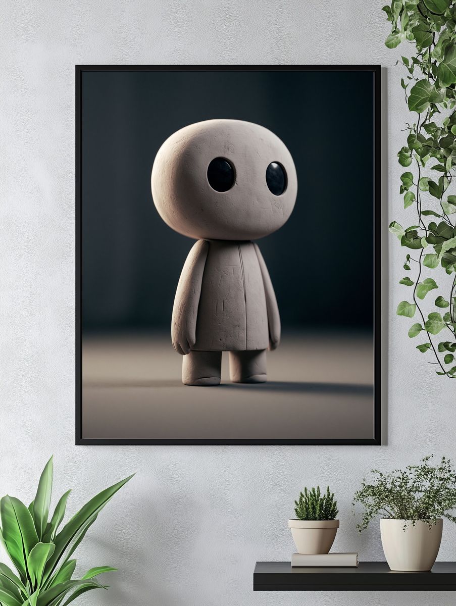 Minimal Clay Figure Poster. — room view 4