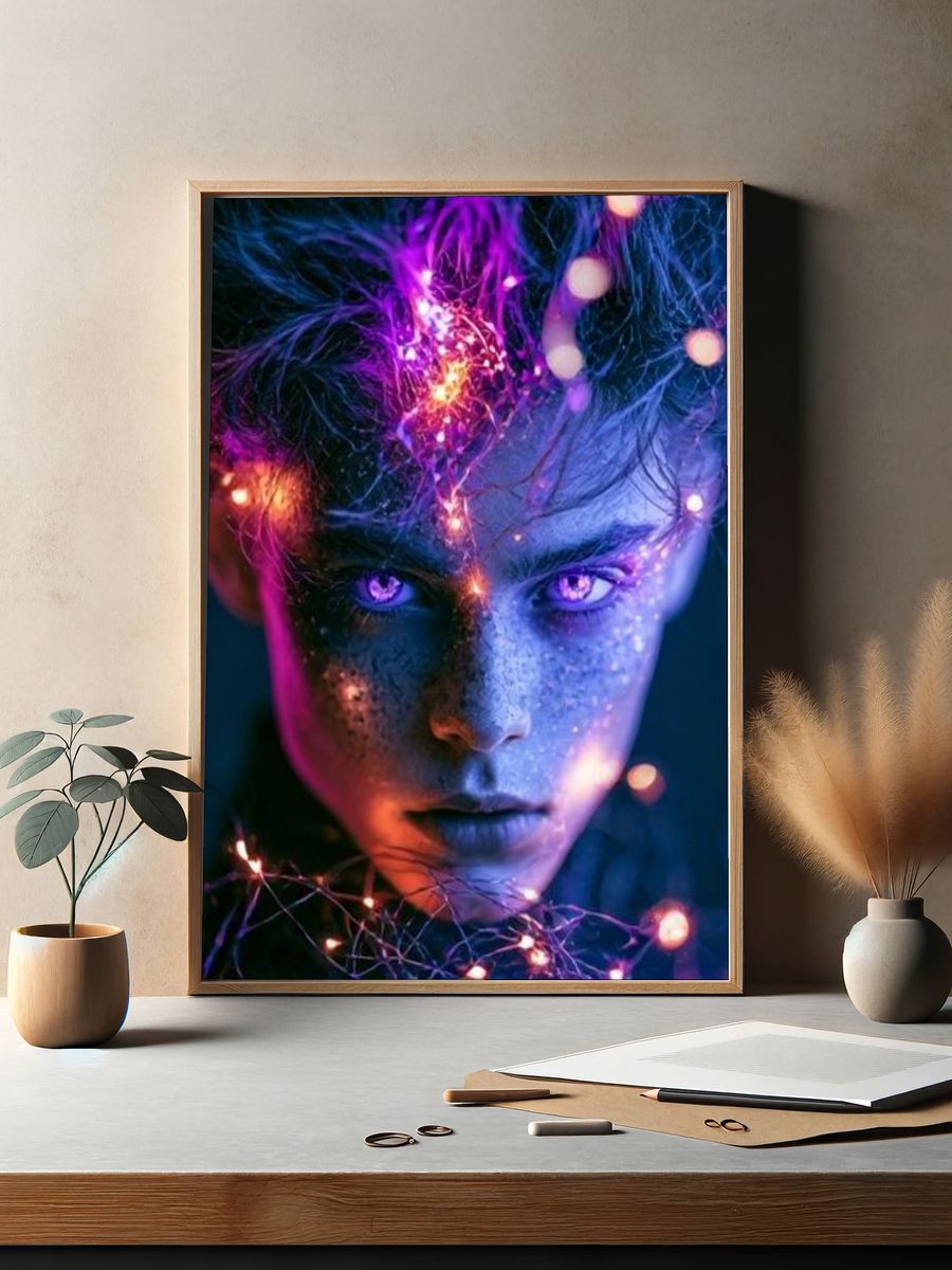 Neon Dream Portrait Poster. — room view 2