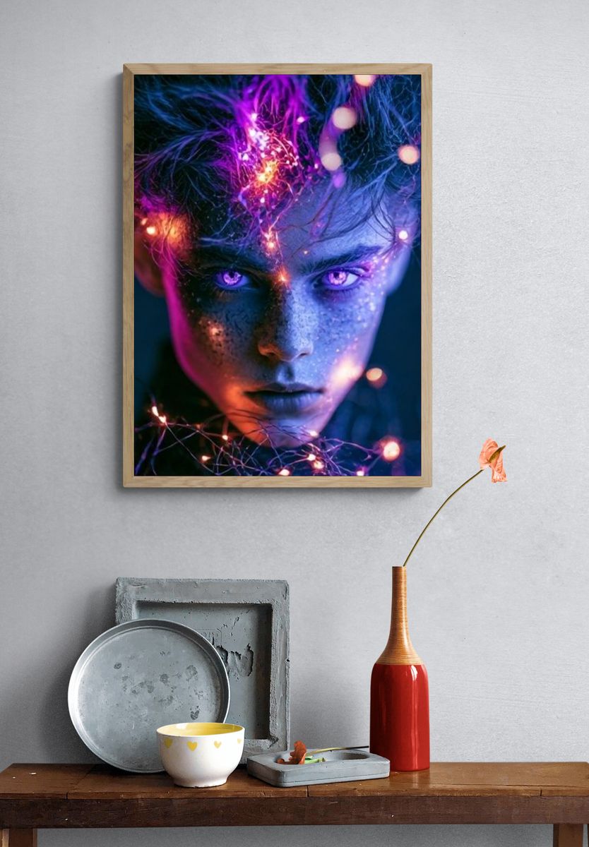 Neon Dream Portrait Poster. — room view 3