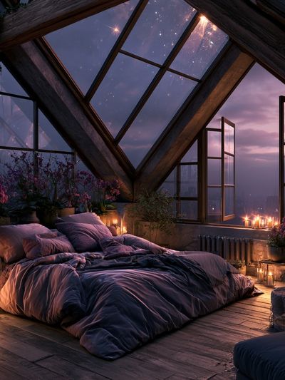Dreamy Attic Bedroom Poster.