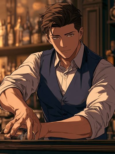 Bartender Portrait Illustration Poster.