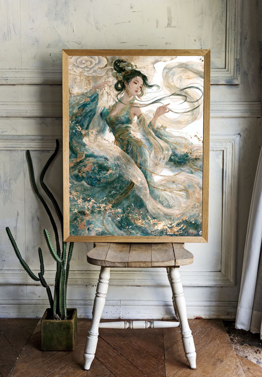 Celestial Dancer Illustration Poster. room preview