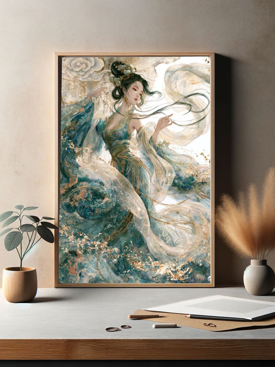 Celestial Dancer Illustration Poster. — room view 2