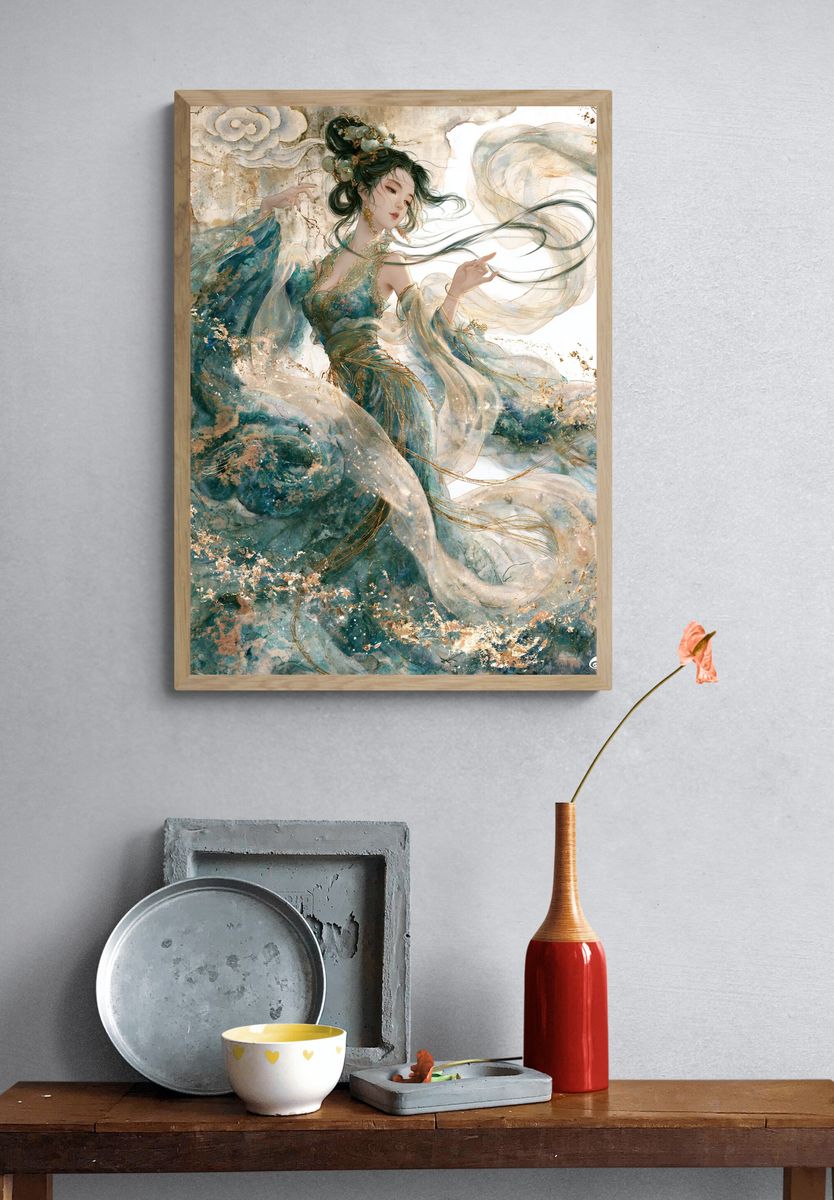 Celestial Dancer Illustration Poster. — room view 3