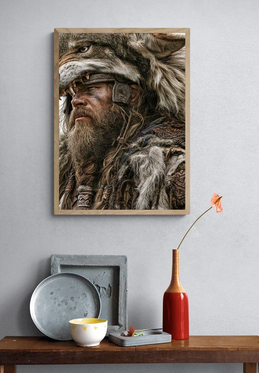 Wolf Warrior Portrait Print. — room view 3
