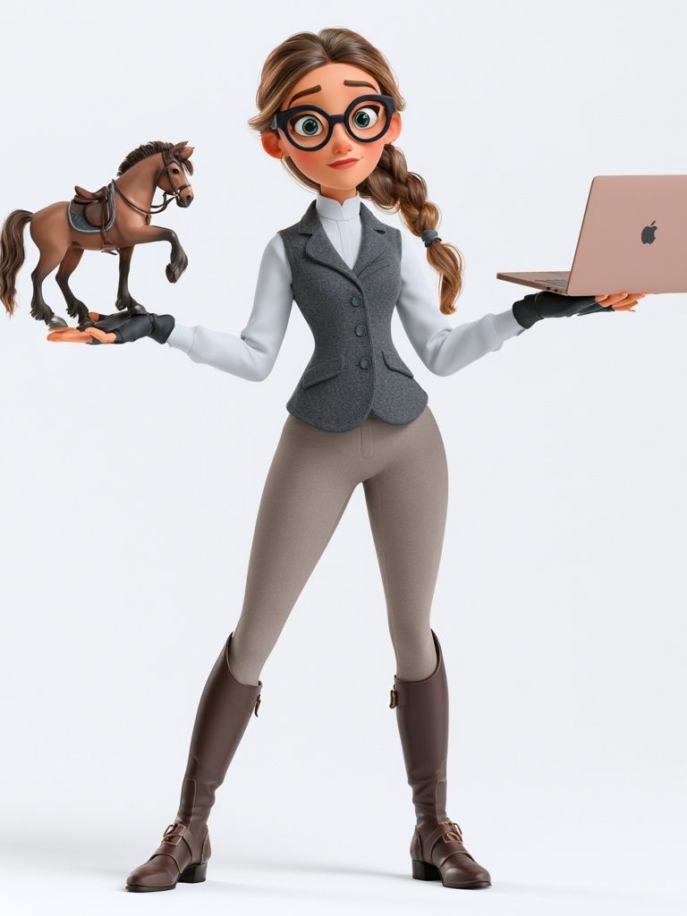 Equestrian Girl 3D Illustration Poster. poster — illustration art