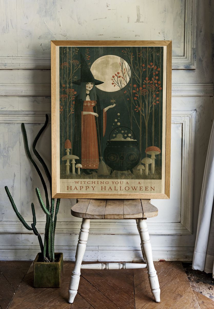 Witching You a Happy Halloween Print. room preview