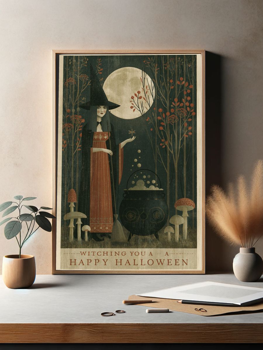 Witching You a Happy Halloween Print. — room view 2