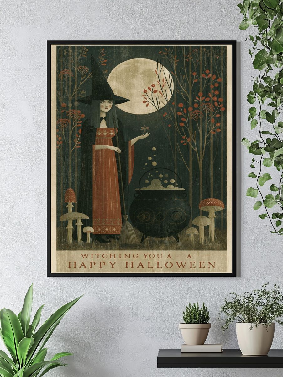 Witching You a Happy Halloween Print. — room view 4