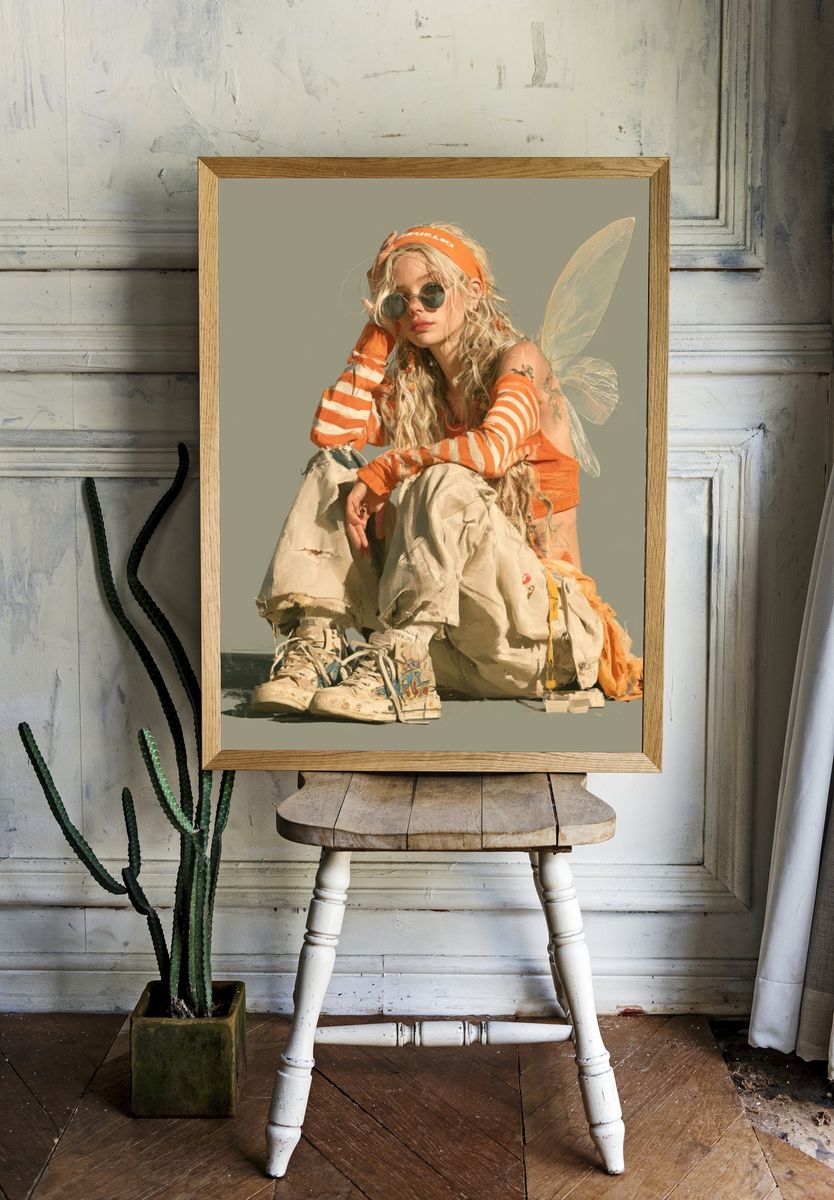 Fairy Fashion Portrait Print. room preview