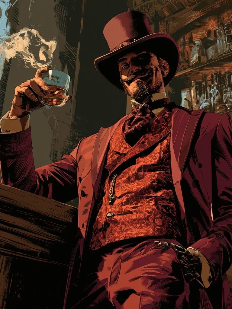 Gilded Gentleman Bar Poster. poster — illustration art