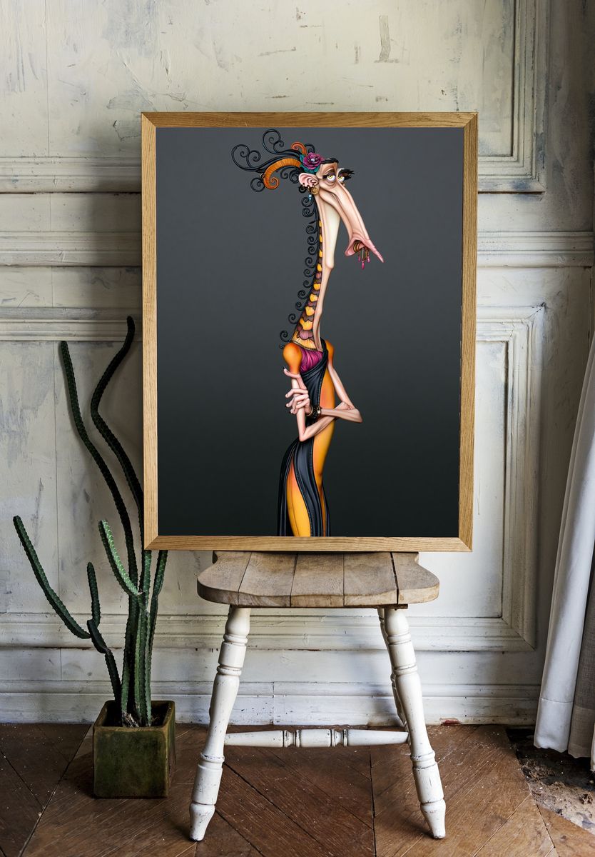 Surreal Fashion Figure Illustration Poster. — room view 1
