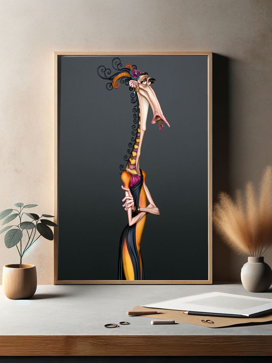Surreal Fashion Figure Illustration Poster. — room view 2
