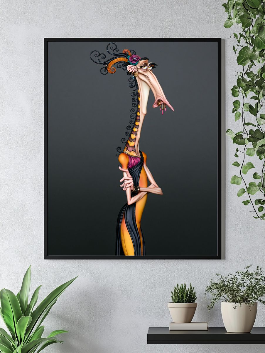 Surreal Fashion Figure Illustration Poster. — room view 4