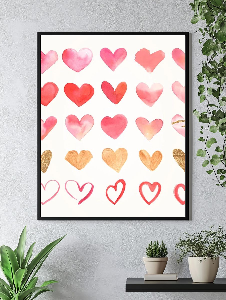 Curly Portrait Watercolor Print. — room view 4