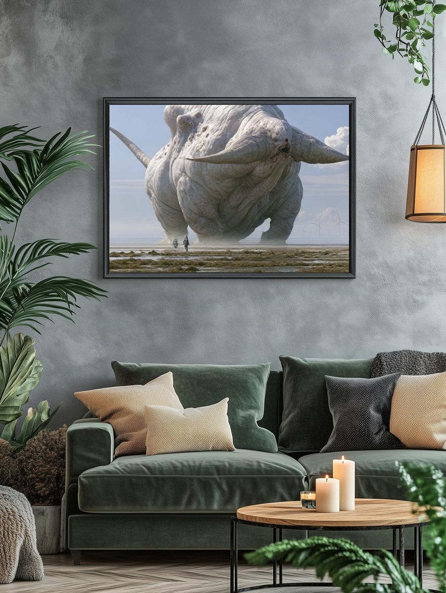 Giant Elephant Surrealism Poster. — room view 4