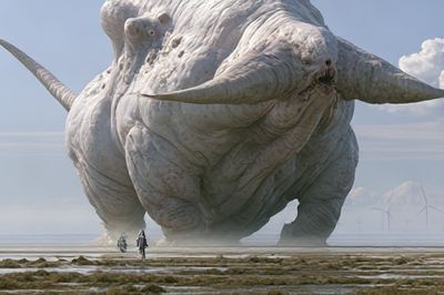 Giant Elephant Surrealism Poster.