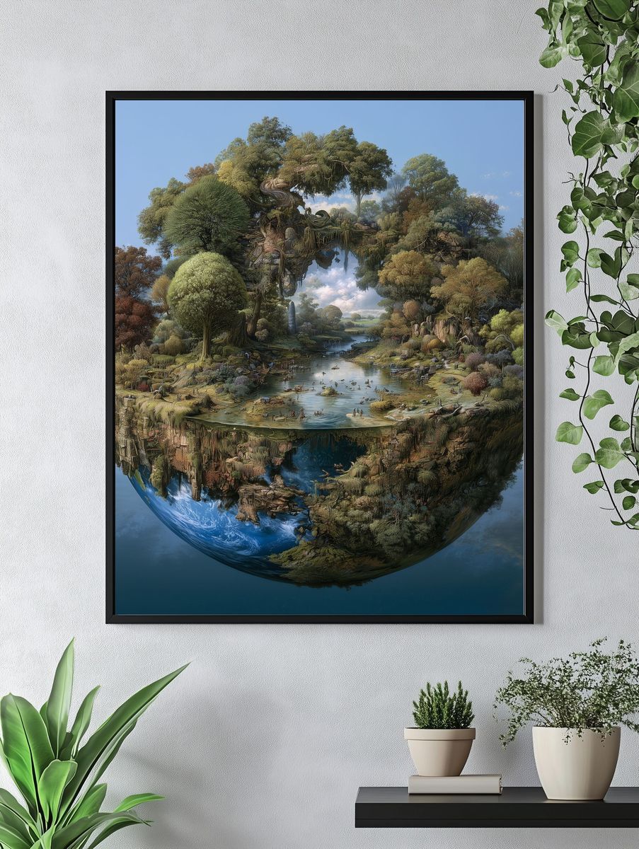 Floating Forest World Print. — room view 4