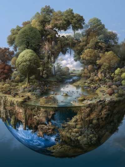 Floating Forest World Print.