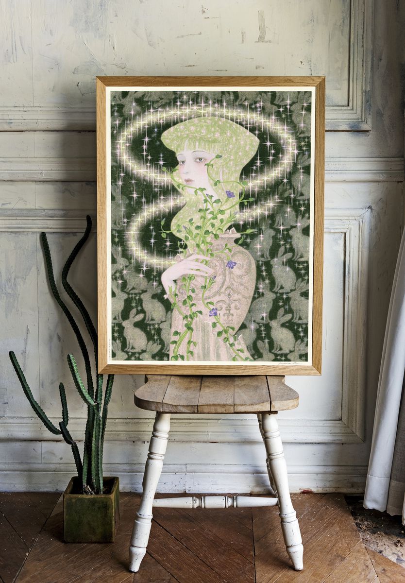 Botanical Portrait Sparkle Print. — room view 1