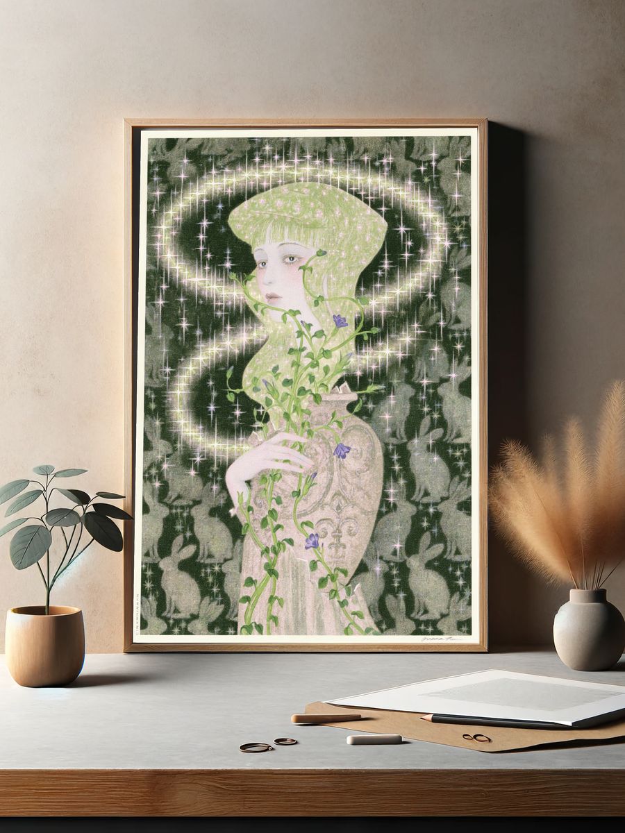 Botanical Portrait Sparkle Print. — room view 2