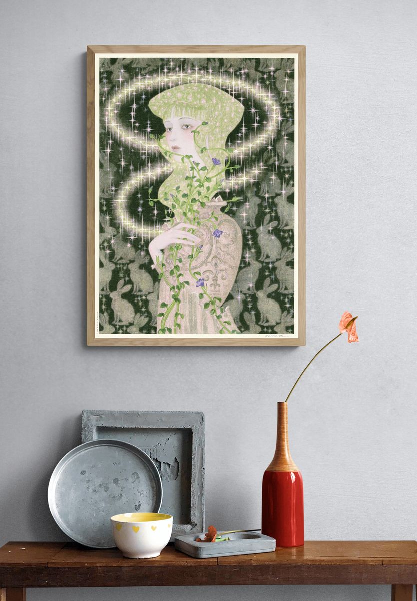 Botanical Portrait Sparkle Print. — room view 3