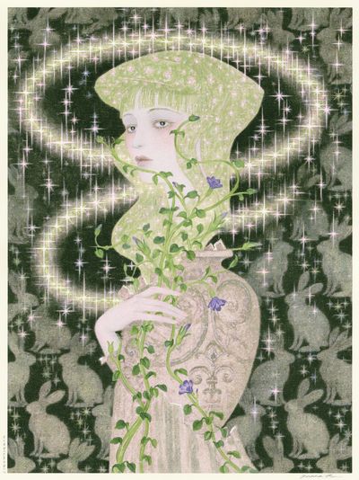 Botanical Portrait Sparkle Print. poster