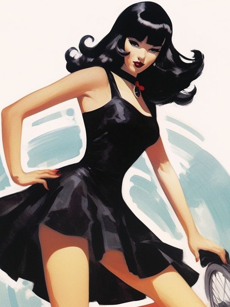 Retro Pin-Up Girl Illustration Poster. poster — illustration art