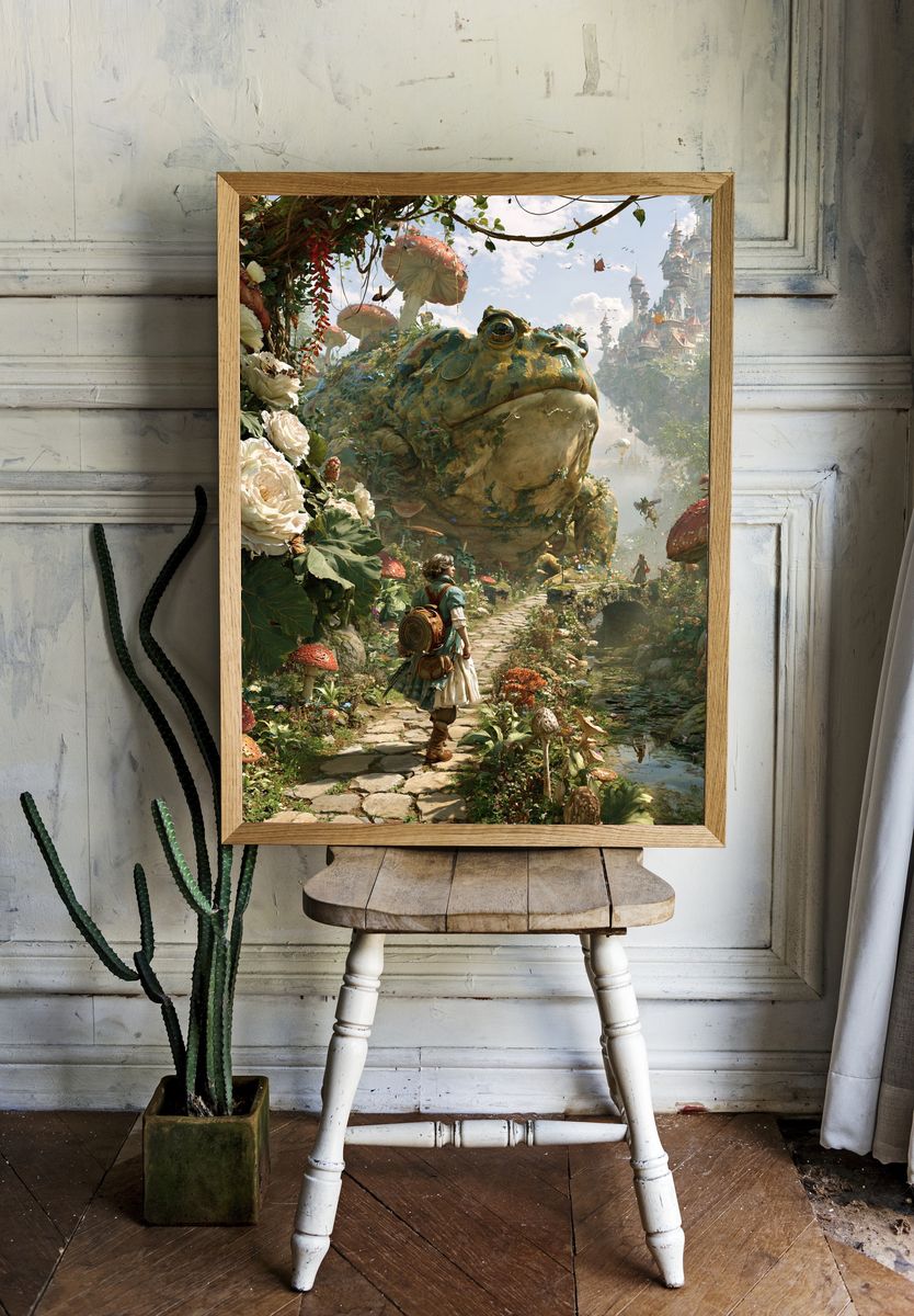 Fantasy Frog Garden Poster. room preview