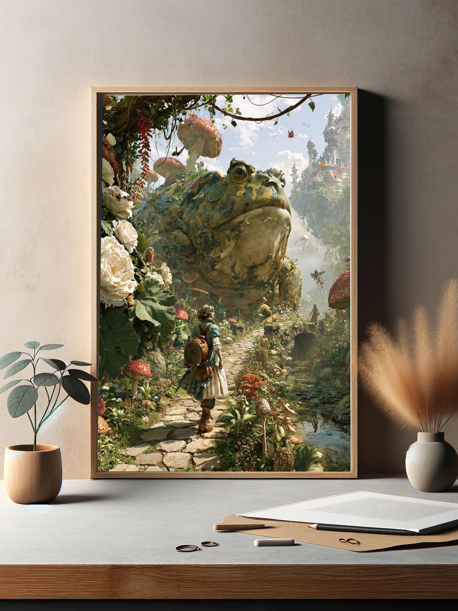 Fantasy Frog Garden Poster. — room view 2