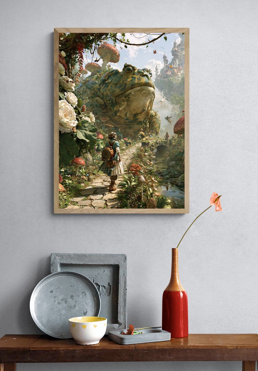 Fantasy Frog Garden Poster. — room view 3