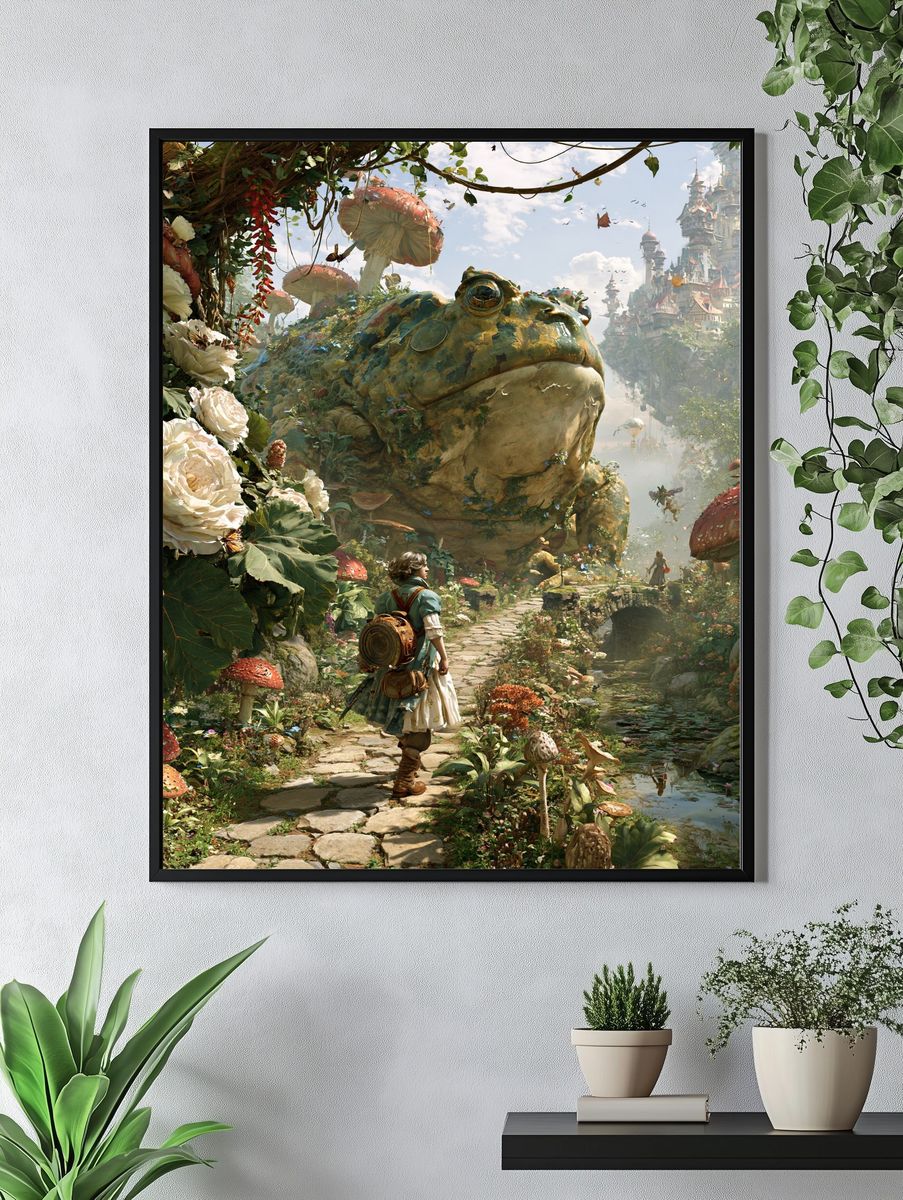 Fantasy Frog Garden Poster. — room view 4