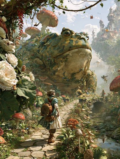 Fantasy Frog Garden Poster.
