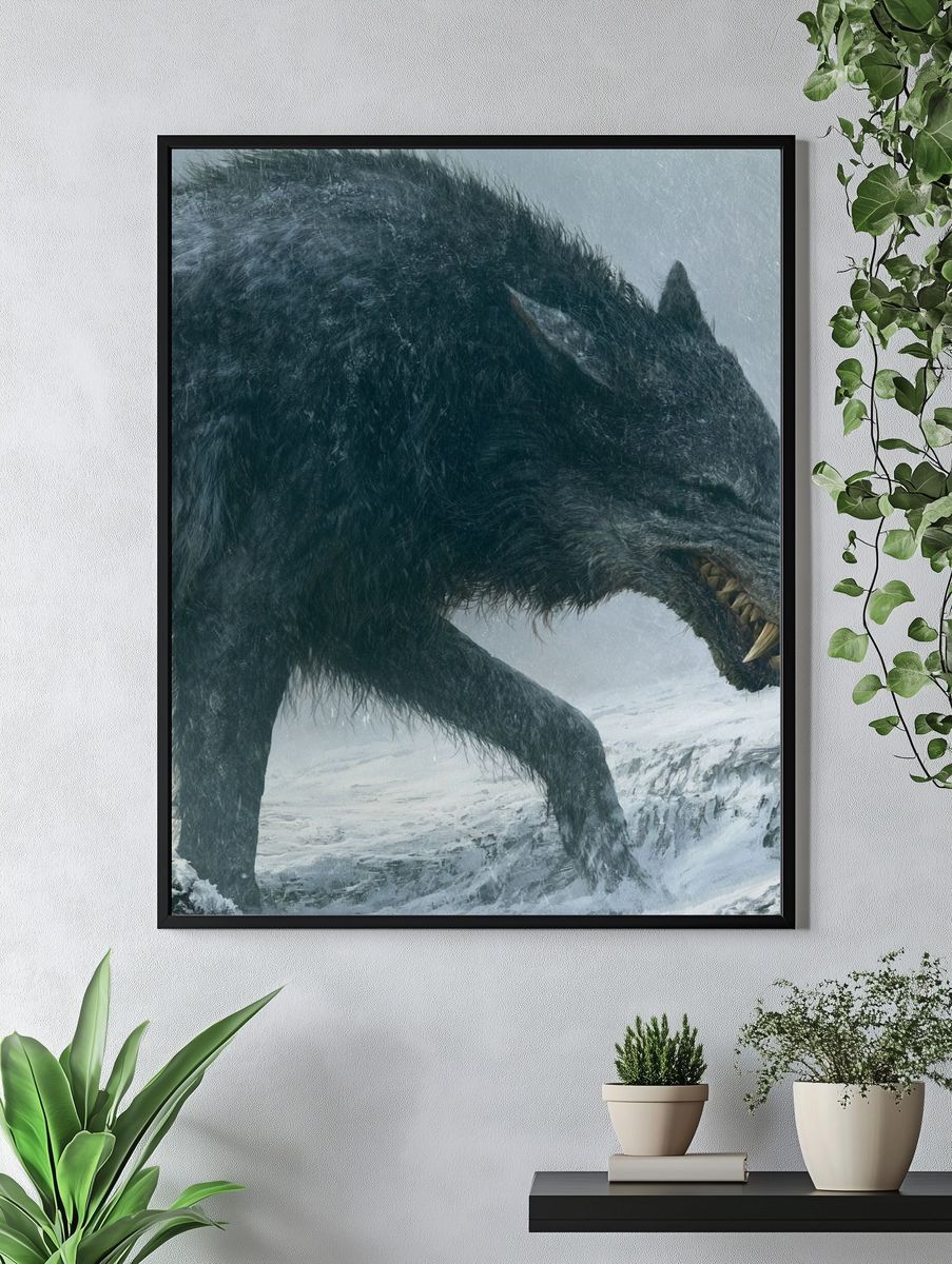 Dire Wolf in Snowstorm Poster. — room view 4