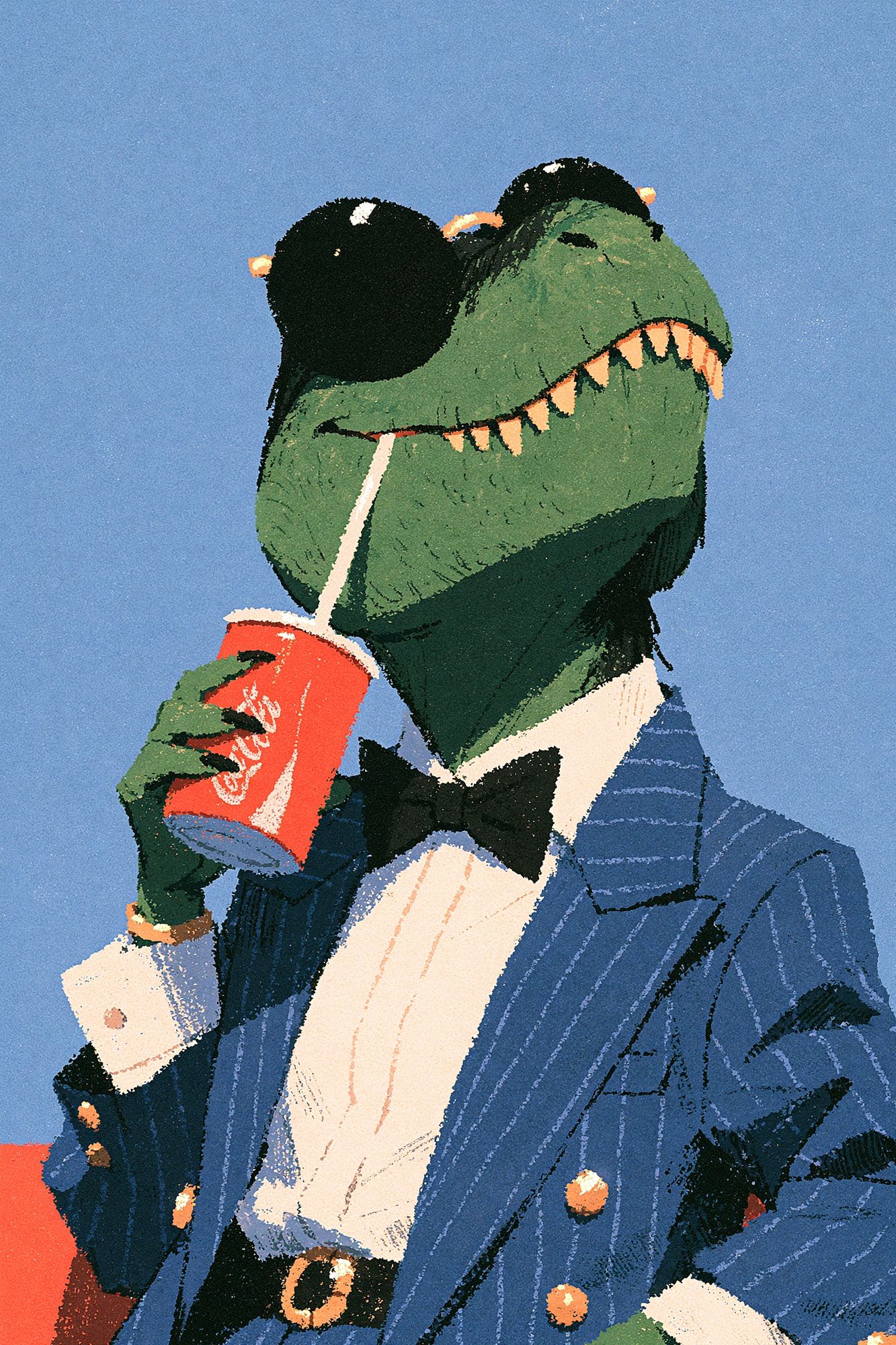 Crocodile in Suit Illustration Poster. poster — illustration art