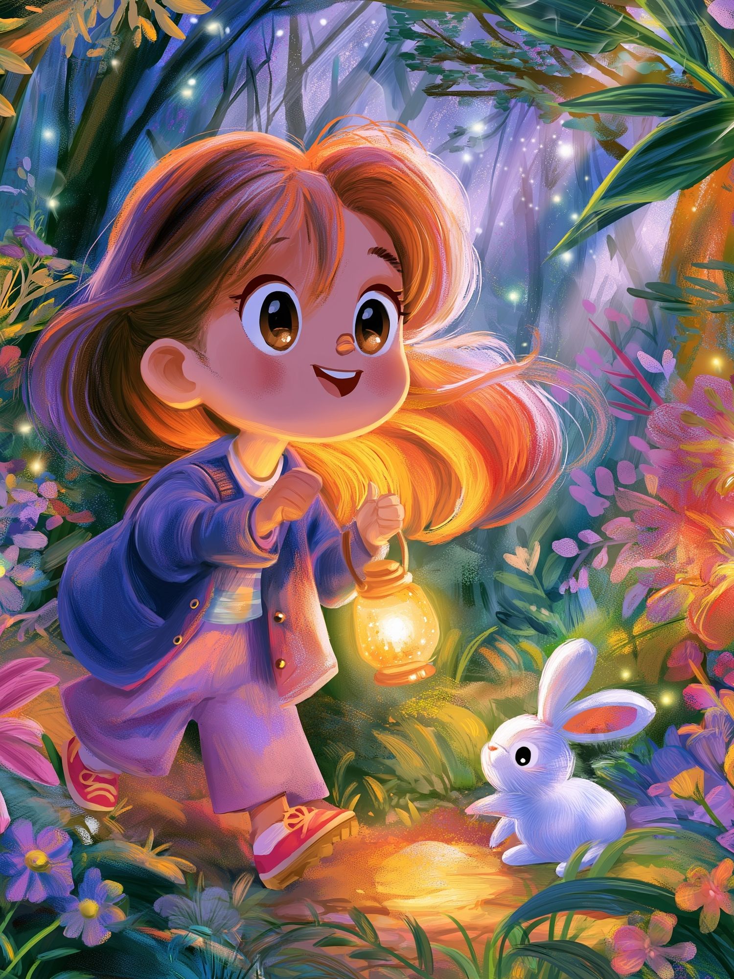 Enchanted Forest Girl Illustration Poster. poster — illustration art