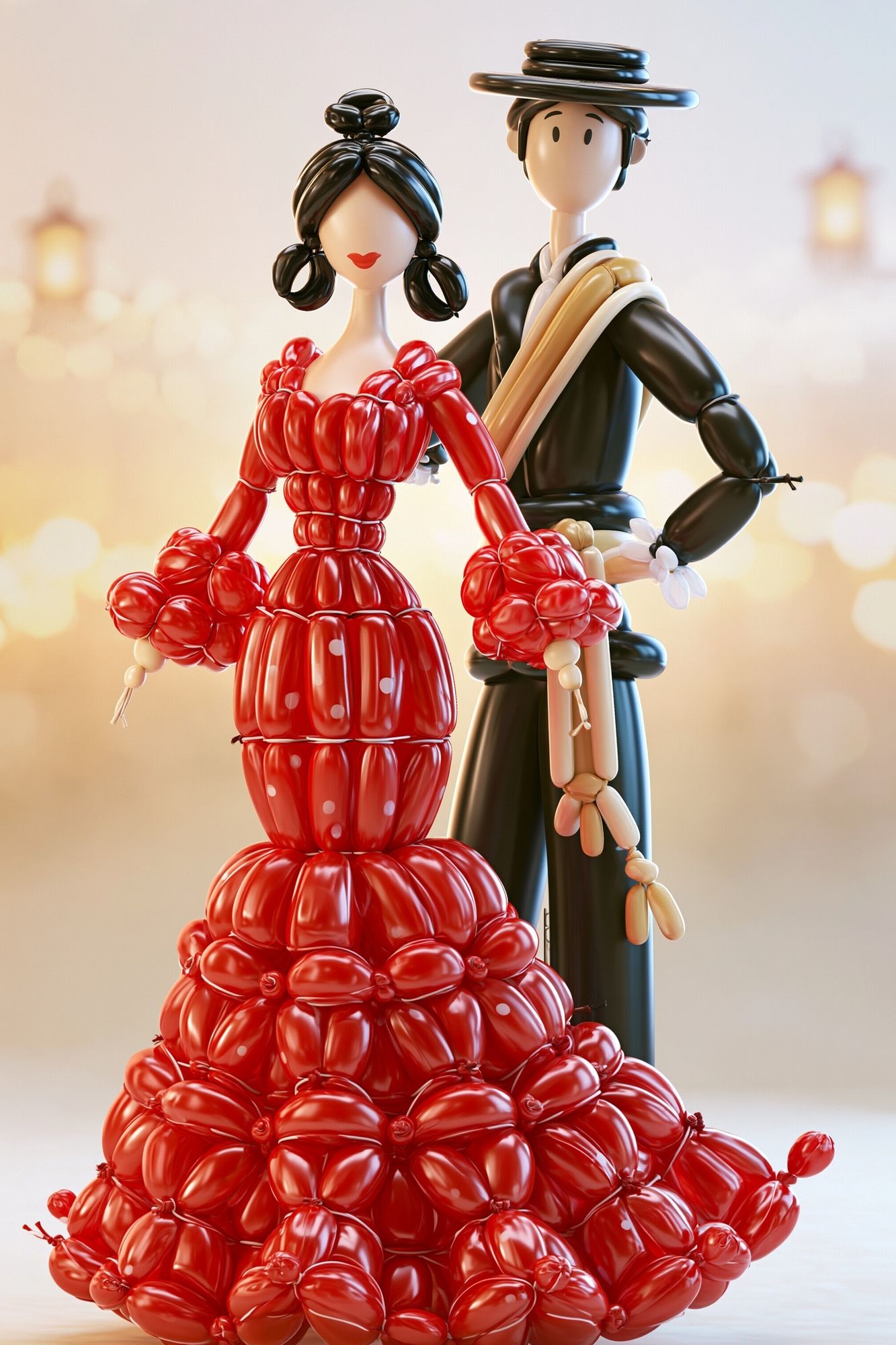 Balloon Flamenco Couple Illustration Poster. poster — illustration art