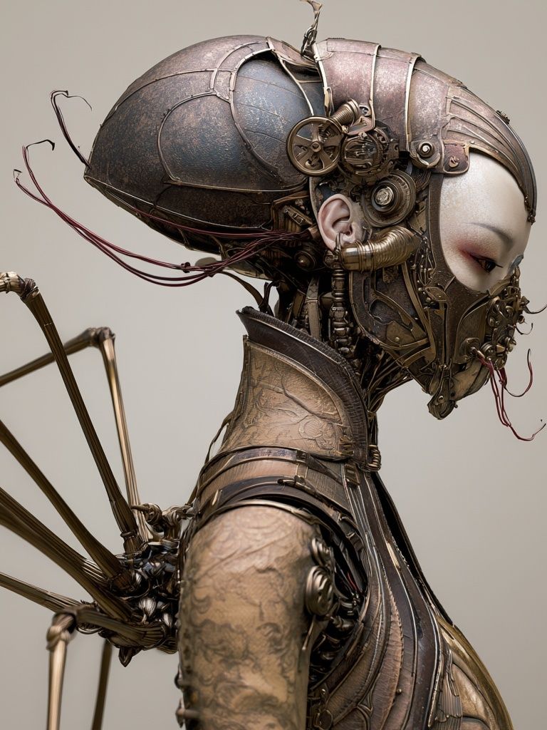 Steampunk Cyborg Portrait Poster. poster — illustration art