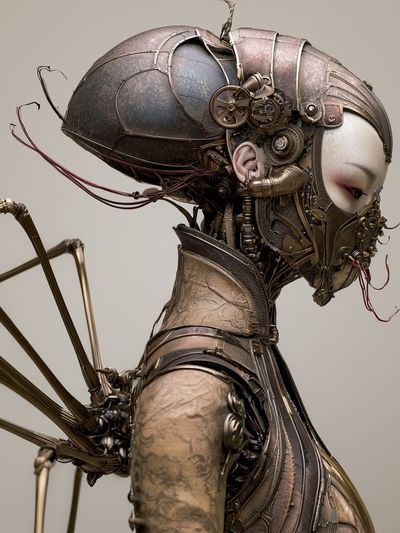 Steampunk Cyborg Portrait Poster.