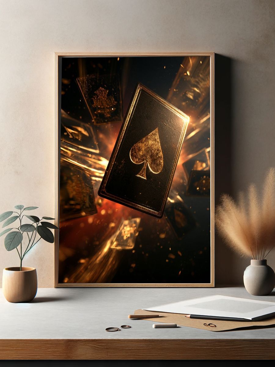 Golden Spade Card — Illustration Print. — room view 2