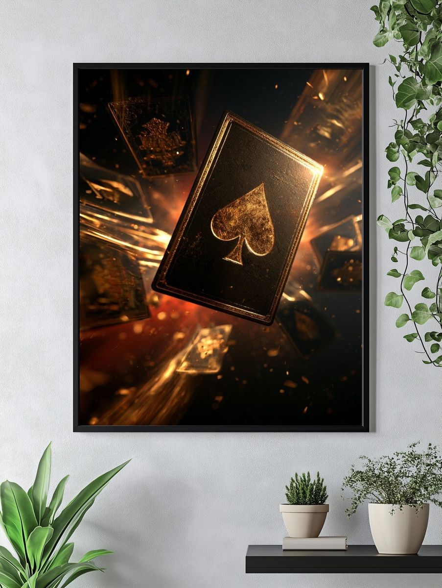 Golden Spade Card — Illustration Print. — room view 4