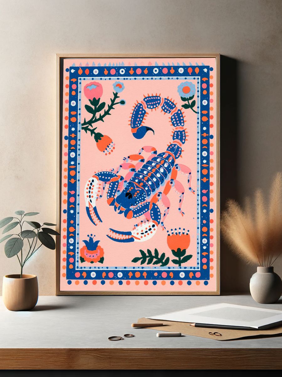 Scorpion Folk Art Poster. — room view 2