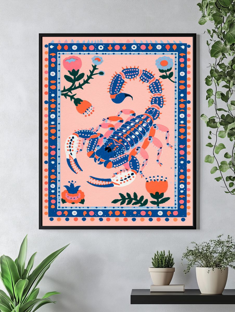 Scorpion Folk Art Poster. — room view 4